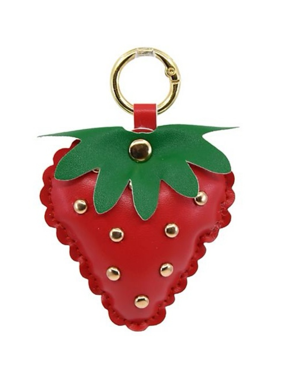 New Strawberry Bag Charm Keychain - Red & Green
